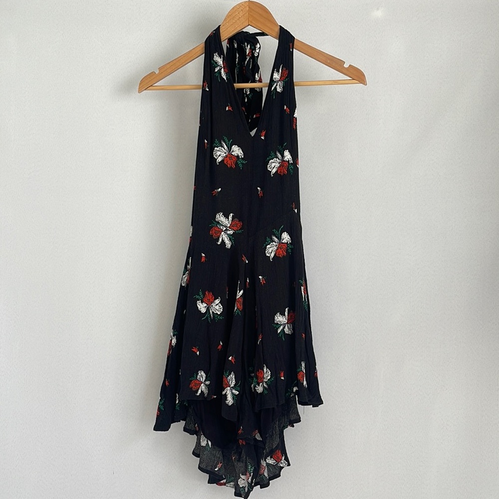 FP Free People Halter Floral Romper